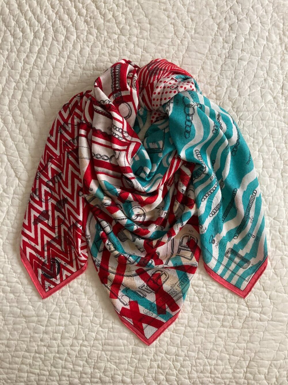 Hermes Manufacture de Boucleries Cashmere Silk Shawl